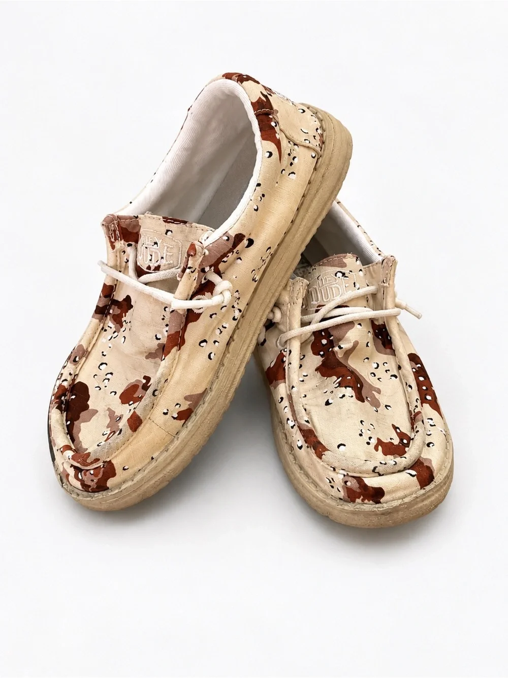 Hey Dude Wally Youth Desert Camo Slip-On Shoes Kids Size 2